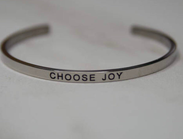 Choose Joy Silver Cuff