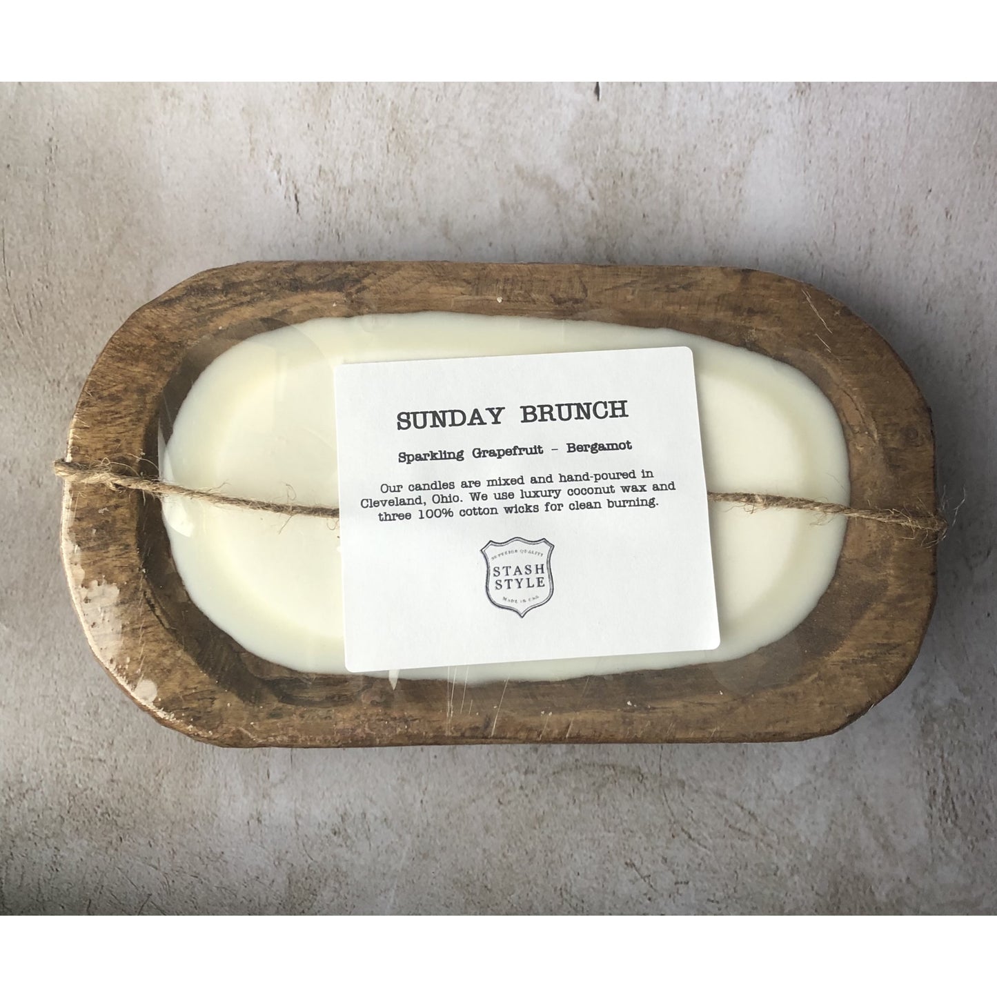 Farmhouse wooden bowl candle