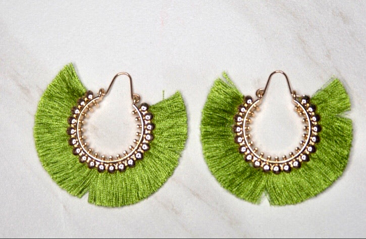 Bhavani Fringe Hoop Earrings - Global Gifts